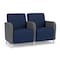 Lesro Siena Lounge Reception 2 Seat Tandem Seating, Brushed Steel, MD Ink Back, MD Ink Seat, RS Echo Panels SN2103 - alternate 1
